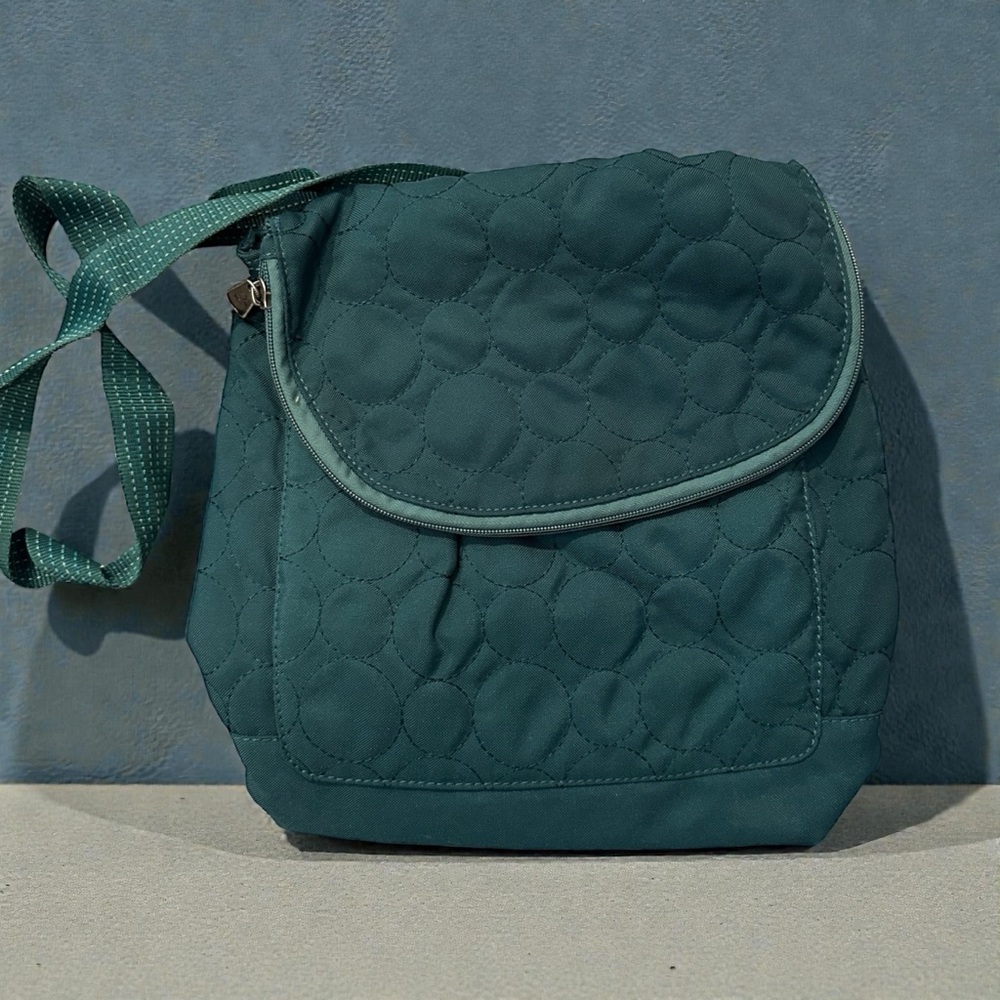 Thirty-One Teal Quilted Crossbody Bag